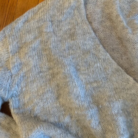 Free People Super Soft Deep V Alpaca and Wool Grey Sweater S - Picture 5 of 7